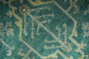 Hand Knotted 8x10 Green and Gray Traditional Turkish Antique Style Wool Area Rug by The Rug Decor