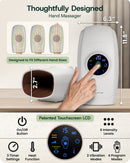 LX7 LCD Touchscreen Hand Massager, Heated Air Compression, Cloud Gray