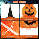 5 Feet Lighted Stacked Pumpkins Halloween Decoration with Witch Hat by LJGDeals