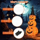 5 Feet Lighted Stacked Pumpkins Halloween Decoration with Witch Hat by LJGDeals