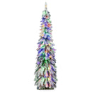 4/5/6 Feet Pre-Lit Artificial Christmas Tree Snow-Flocked Slim Pencil Xmas Decor-5 ft by LJGDeals