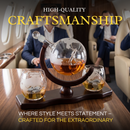 Etched World Decanter Whiskey Globe