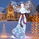 5 ft Christmas Lighted Angel with Harp and 120 Cold White LED Lights by LJGDeals