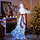 5 ft Christmas Lighted Angel with Harp and 120 Cold White LED Lights by LJGDeals