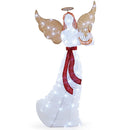 5 ft Christmas Lighted Angel with Harp and 120 Cold White LED Lights by LJGDeals