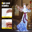 5 ft Christmas Lighted Angel with Harp and 120 Cold White LED Lights