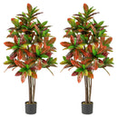 5 FT Tall Artificial Croton Plant with Gradient Leaves and Nursery Pot by LJGDeals