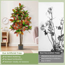 5 FT Tall Artificial Croton Plant with Gradient Leaves and Nursery Pot by LJGDeals