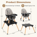 5-in-1 Baby Wooden Convertible High Chair by LJGDeals