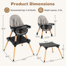 5-in-1 Baby Wooden Convertible High Chair