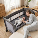 5-in-1 Bedside Bassinet with Diaper Changer and Mattress-Gray by LJGDeals