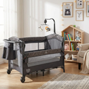 5-in-1 Bedside Bassinet with Diaper Changer and Mattress-Gray by LJGDeals