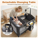 5-in-1 Bedside Bassinet with Diaper Changer and Mattress-Gray by LJGDeals