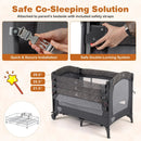5-in-1 Bedside Bassinet with Diaper Changer and Mattress-Gray by LJGDeals