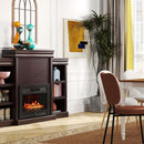 5-in-1 Complete Dining Room Set: Extendable Table 4 Chairs Electric Fireplace Media Console & Bamboo Sideboard by LJGDeals