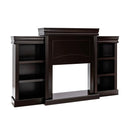 5-in-1 Complete Dining Room Set: Extendable Table 4 Chairs Electric Fireplace Media Console & Bamboo Sideboard by LJGDeals