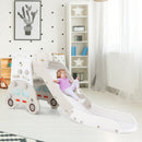 5 in 1 Convertible Toddler Slide Set Kids Art Easel with Stool and Book Rack
