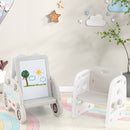 5 in 1 Convertible Toddler Slide Set Kids Art Easel with Stool and Book Rack