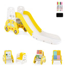 5 in 1 Convertible Toddler Slide Set Kids Art Easel with Stool and Book Rack