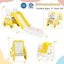 5 in 1 Convertible Toddler Slide Set Kids Art Easel with Stool and Book Rack by LJGDeals