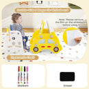5 in 1 Convertible Toddler Slide Set Kids Art Easel with Stool and Book Rack by LJGDeals