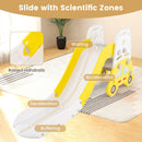 5 in 1 Convertible Toddler Slide Set Kids Art Easel with Stool and Book Rack