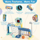 5 in 1 Toddler Sports Toy with Adjustable Basketball Hoop for Baby Boys Girls 18 Months+ by LJGDeals