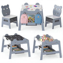 5-in-1 Toddler Table and 2 Chairs Cute Art Desk Set with Reversible Chalkboard Whiteboard by LJGDeals