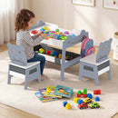 5-in-1 Toddler Table and 2 Chairs Cute Art Desk Set with Reversible Chalkboard Whiteboard by LJGDeals