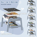 5-in-1 Toddler Table and 2 Chairs Cute Art Desk Set with Reversible Chalkboard Whiteboard by LJGDeals