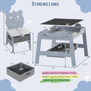 5-in-1 Toddler Table and 2 Chairs Cute Art Desk Set with Reversible Chalkboard Whiteboard by LJGDeals