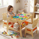 5-in-1 Toddler Table and 2 Chairs Cute Art Desk Set with Reversible Chalkboard Whiteboard by LJGDeals