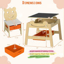 5-in-1 Toddler Table and 2 Chairs Cute Art Desk Set with Reversible Chalkboard Whiteboard by LJGDeals