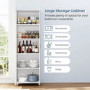73.5 Inch Freestanding Double Door Tall Versatile Storage Organizer-White by LJGDeals
