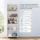 73.5 Inch Freestanding Double Door Tall Versatile Storage Organizer-White