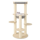 5-level Wooden Cat Tree with Padded Perch Non-woven Hammock-Gray by LJGDeals