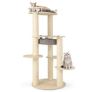 5-level Wooden Cat Tree with Padded Perch Non-woven Hammock-Gray by LJGDeals