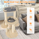 5-level Wooden Cat Tree with Padded Perch Non-woven Hammock-Gray by LJGDeals