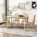 5 Pieces Wooden Dining Table Set with 4 Windsor Chairs by DirectDeals