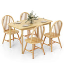 5 Pieces Wooden Dining Table Set with 4 Windsor Chairs by LJGDeals
