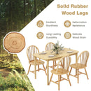 5 Pieces Wooden Dining Table Set with 4 Windsor Chairs by LJGDeals
