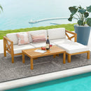 5 Piece Outdoor Conversation Furniture Set with 3 Chairs 1 Ottoman and 1 Coffee Table-White by LJGDeals