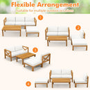 5 Piece Outdoor Conversation Furniture Set with 3 Chairs 1 Ottoman and 1 Coffee Table-White by LJGDeals