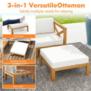 5 Piece Outdoor Conversation Furniture Set with 3 Chairs 1 Ottoman and 1 Coffee Table-White by LJGDeals