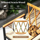 5 Piece Patio Acacia Wood Dining Set Solid Wooden Dining Furniture with Umbrella Hole by LJGDeals
