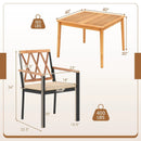 5 Piece Patio Acacia Wood Dining Set Solid Wooden Dining Furniture with Umbrella Hole by LJGDeals