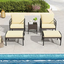 5 Piece Patio Conversation Set with Ottomans and Coffee Table by LJGDeals