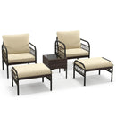 5 Piece Patio Conversation Set with Ottomans and Coffee Table by DirectDeals