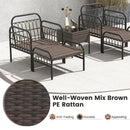 5 Piece Patio Conversation Set with Ottomans and Coffee Table by LJGDeals