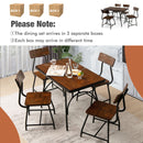 5 Piece Rectangular Dining Table Set with Metal Frame
